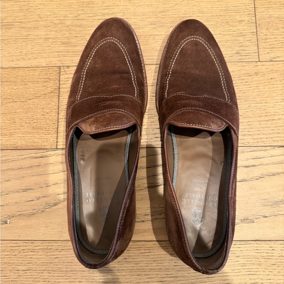 Brunello Cucinelli brown suede shoes